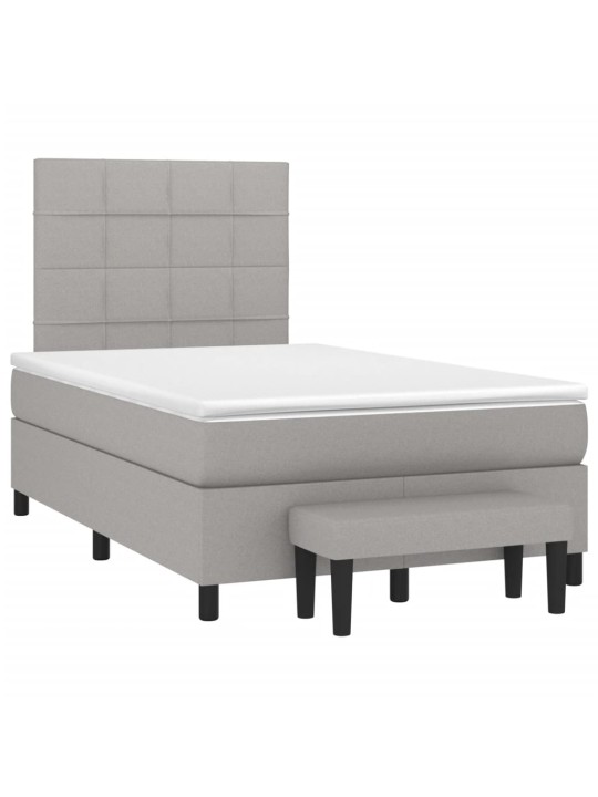 Box spring postel s matrací světle šedá 120x190 cm textil