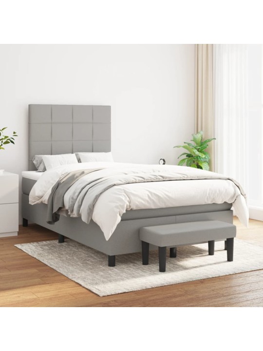 Box spring postel s matrací světle šedá 120x190 cm textil