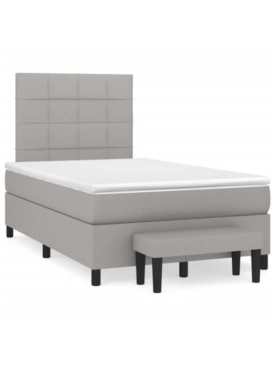 Box spring postel s matrací světle šedá 120x190 cm textil