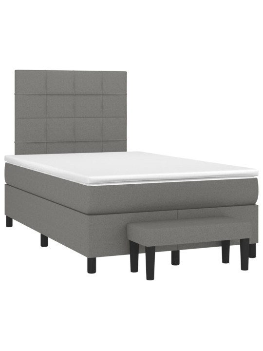 Box spring postel s matrací tmavě šedá 120x190 cm textil