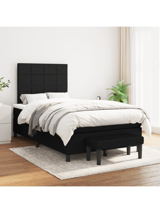 Box spring postel s matrací černá 120x190 cm textil