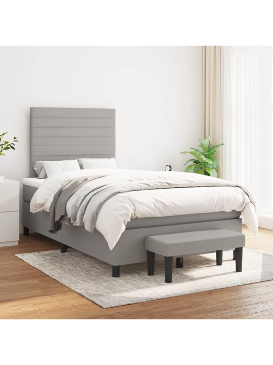 Box spring postel s matrací světle šedá 120x190 cm textil