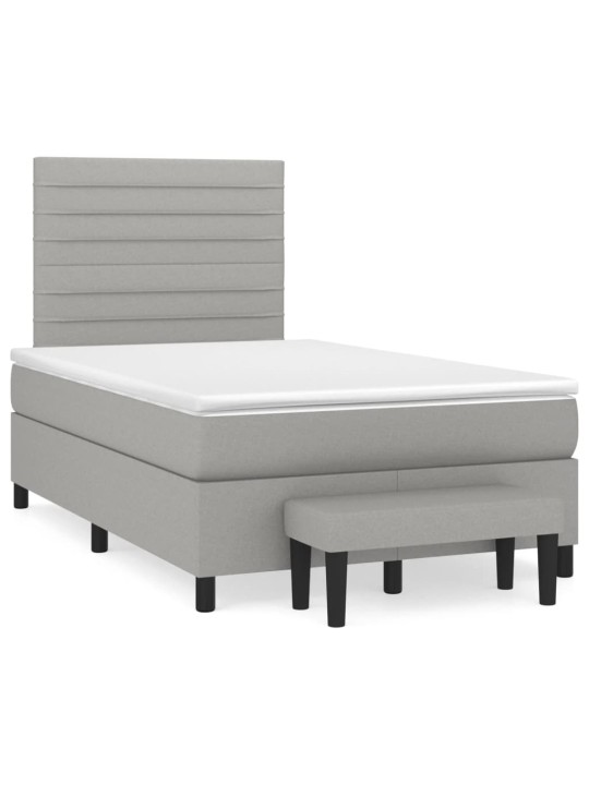 Box spring postel s matrací světle šedá 120x190 cm textil