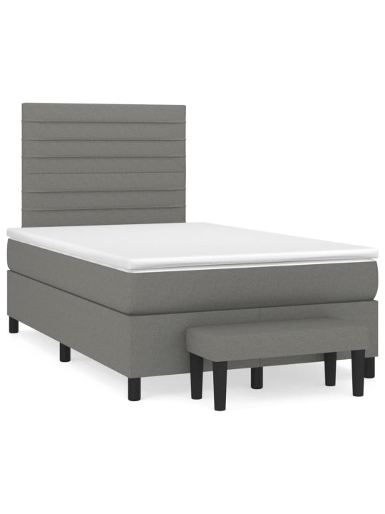 Box spring postel s matrací tmavě šedá 120x190 cm textil