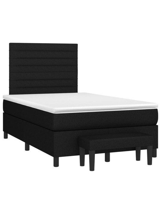 Box spring postel s matrací černá 120x190 cm textil