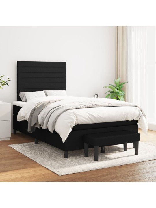 Box spring postel s matrací černá 120x190 cm textil