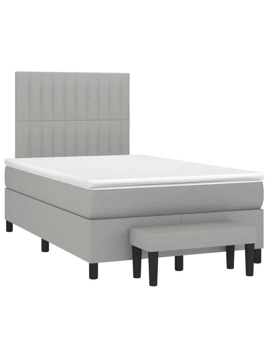 Box spring postel s matrací světle šedá 120x190 cm textil