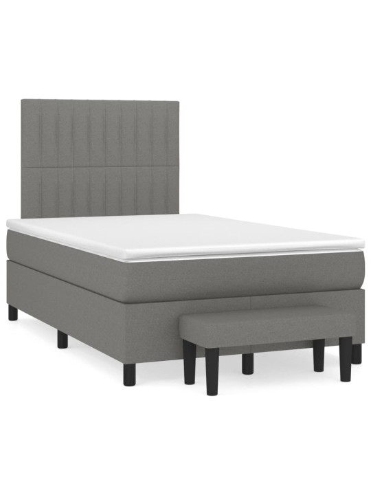 Box spring postel s matrací tmavě šedá 120x190 cm textil