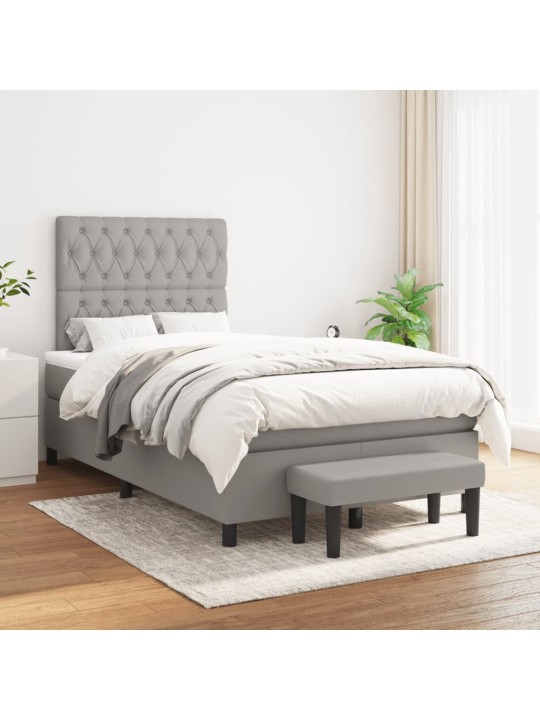 Box spring postel s matrací světle šedá 120x190 cm textil