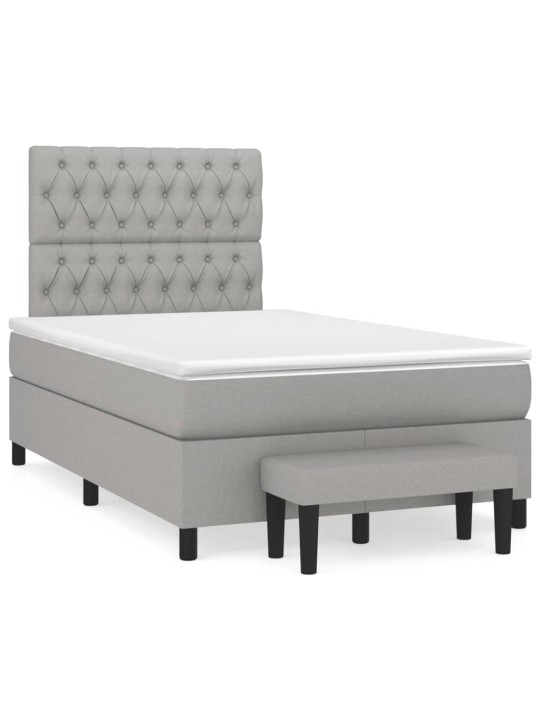 Box spring postel s matrací světle šedá 120x190 cm textil