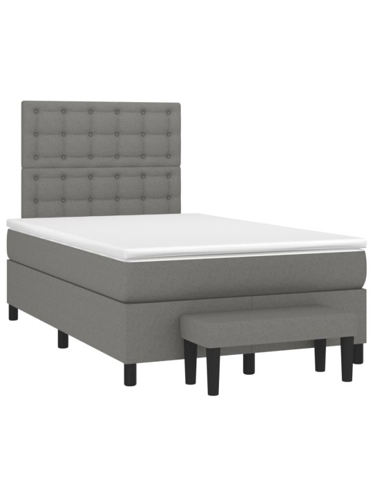 Box spring postel s matrací tmavě šedá 120x190 cm textil
