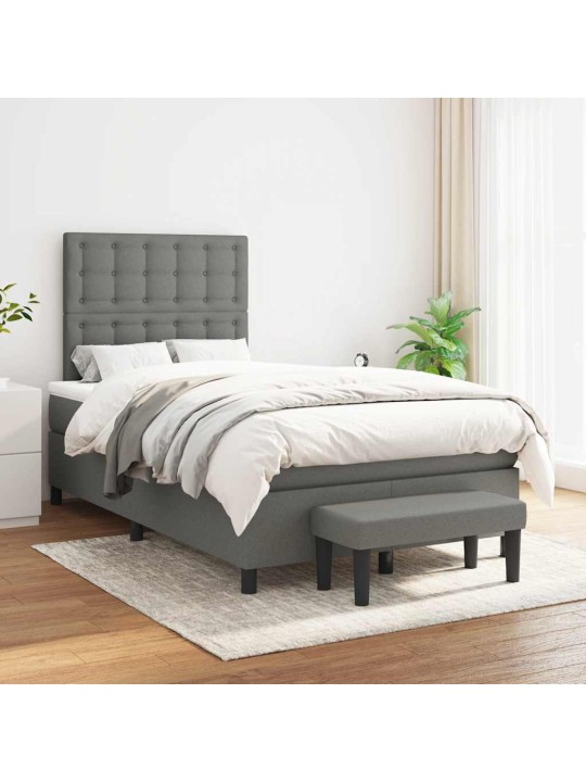Box spring postel s matrací tmavě šedá 120x190 cm textil
