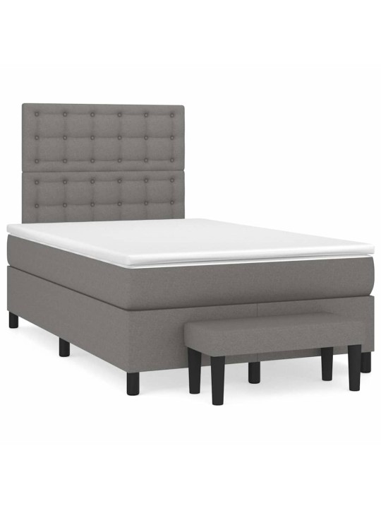 Box spring postel s matrací tmavě šedá 120x190 cm textil