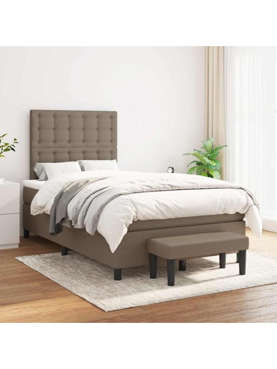 Box spring postel s matrací taupe 120x190 cm textil