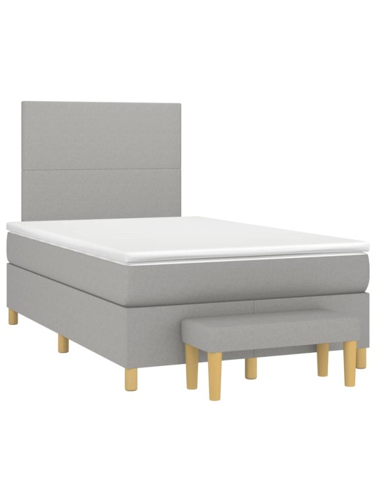 Box spring postel s matrací světle šedá 120x190 cm textil