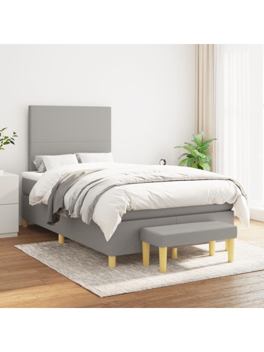 Box spring postel s matrací světle šedá 120x190 cm textil