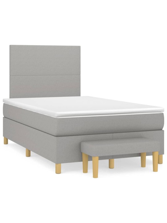 Box spring postel s matrací světle šedá 120x190 cm textil