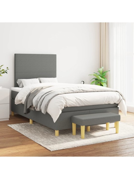 Box spring postel s matrací tmavě šedá 120x190 cm textil