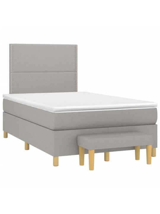 Box spring postel s matrací světle šedá 120x190 cm textil