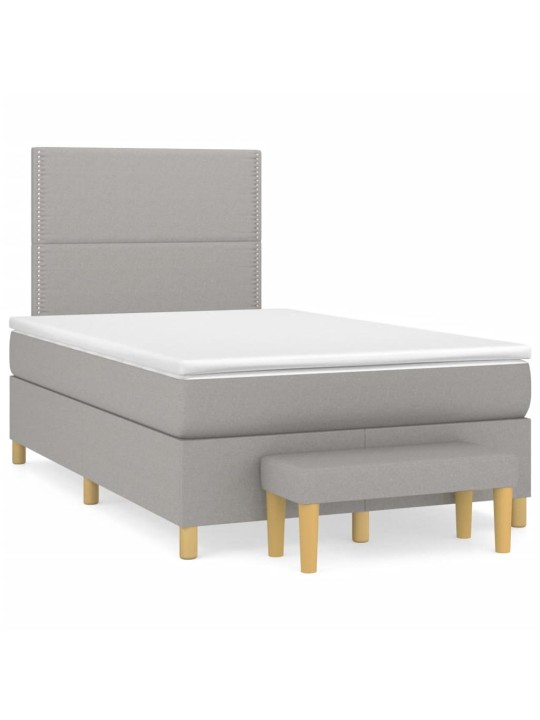 Box spring postel s matrací světle šedá 120x190 cm textil