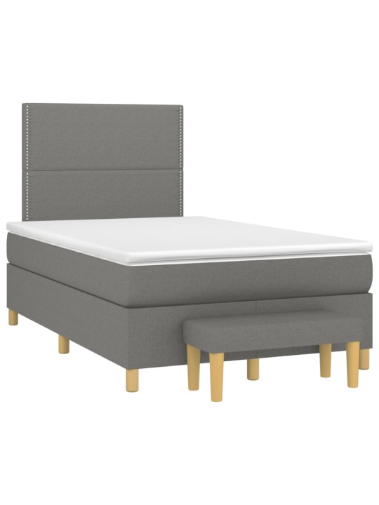 Box spring postel s matrací tmavě šedá 120x190 cm textil