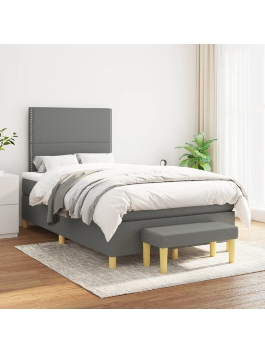 Box spring postel s matrací tmavě šedá 120x190 cm textil