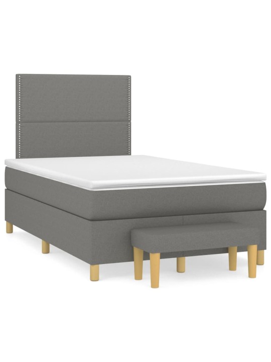 Box spring postel s matrací tmavě šedá 120x190 cm textil