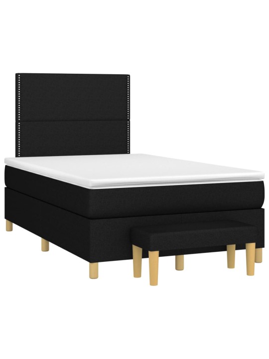 Box spring postel s matrací černá 120x190 cm textil