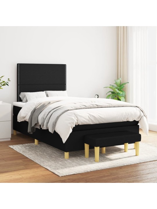 Box spring postel s matrací černá 120x190 cm textil