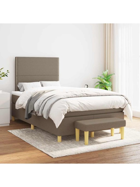 Box spring postel s matrací taupe 120x190 cm textil