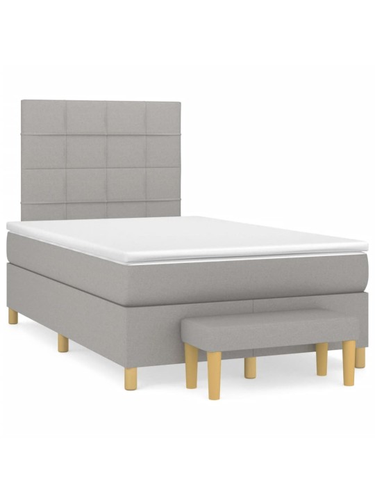 Box spring postel s matrací světle šedá 120x190 cm textil