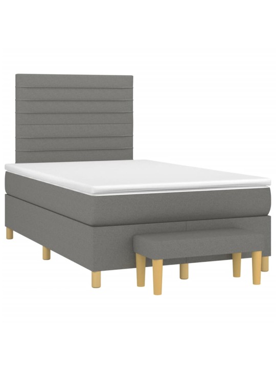 Box spring postel s matrací tmavě šedá 120x190 cm textil