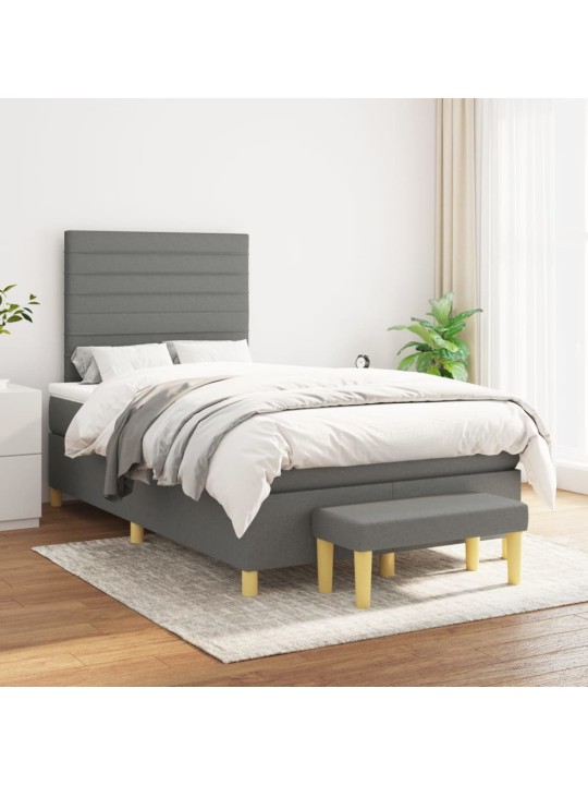 Box spring postel s matrací tmavě šedá 120x190 cm textil