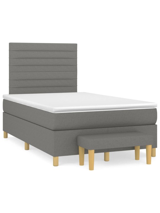 Box spring postel s matrací tmavě šedá 120x190 cm textil