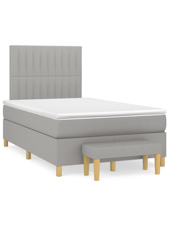 Box spring postel s matrací světle šedá 120x190 cm textil
