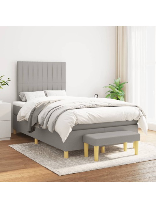 Box spring postel s matrací světle šedá 120x190 cm textil