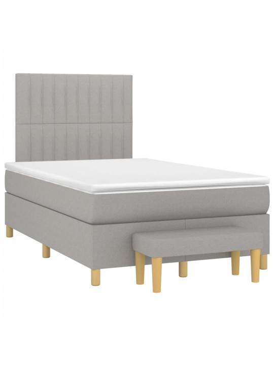 Box spring postel s matrací světle šedá 120x190 cm textil