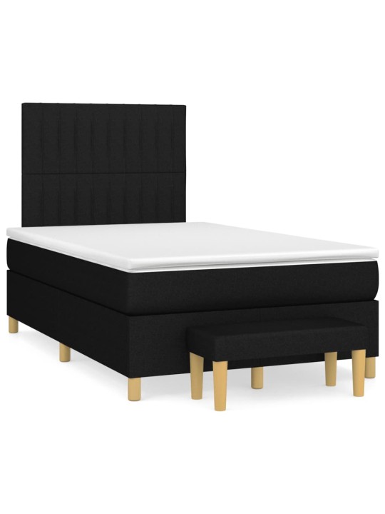 Box spring postel s matrací černá 120x190 cm textil