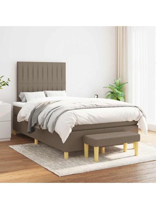 Box spring postel s matrací taupe 120x190 cm textil