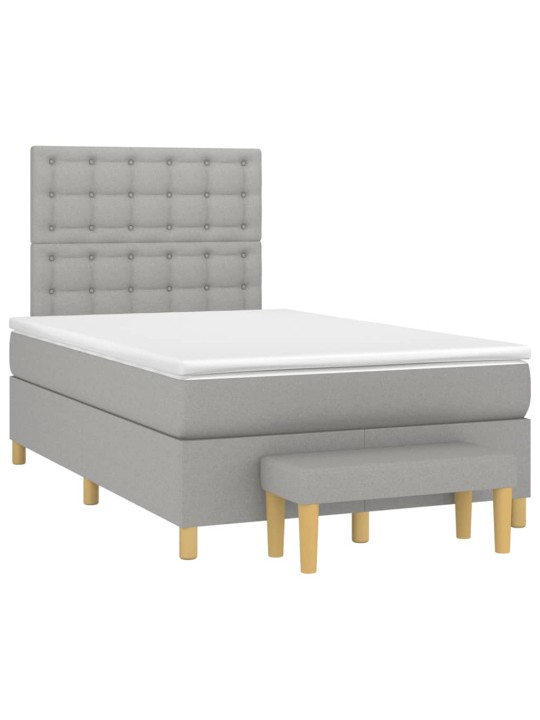 Box spring postel s matrací světle šedá 120x190 cm textil
