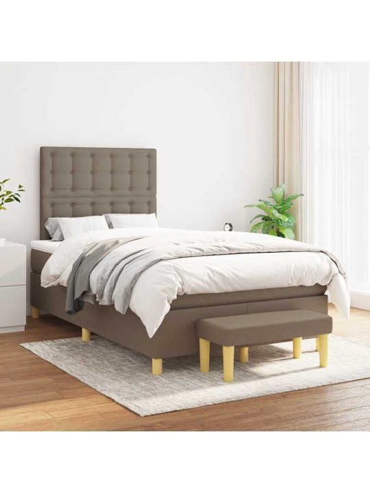 Box spring postel s matrací taupe 120x190 cm textil