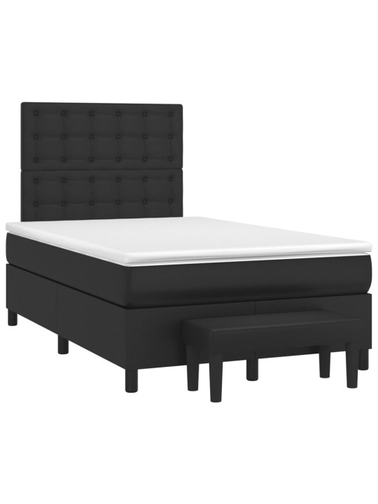 Box spring postel s matrací černá 120x190 cm umělá kůže