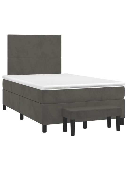 Box spring postel s matrací tmavě šedý 120x190 cm samet
