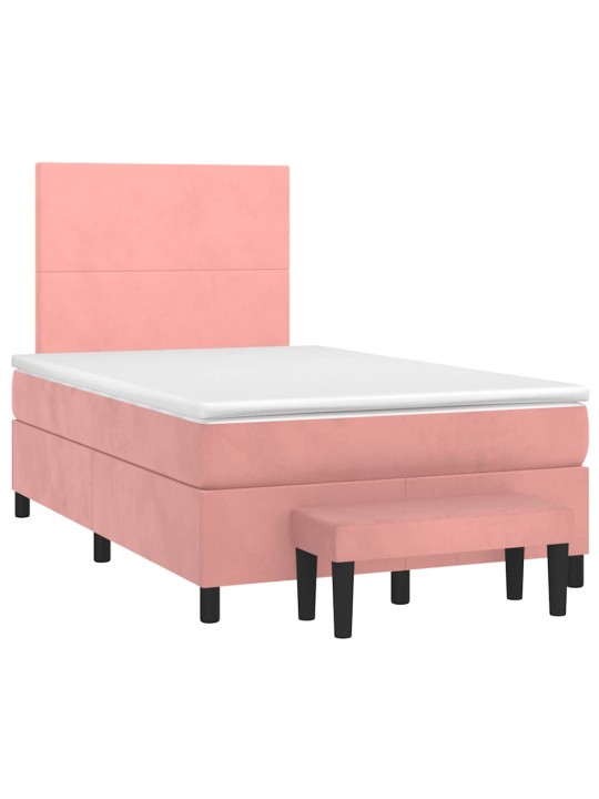 Box spring postel s matrací růžová 120x190 cm samet