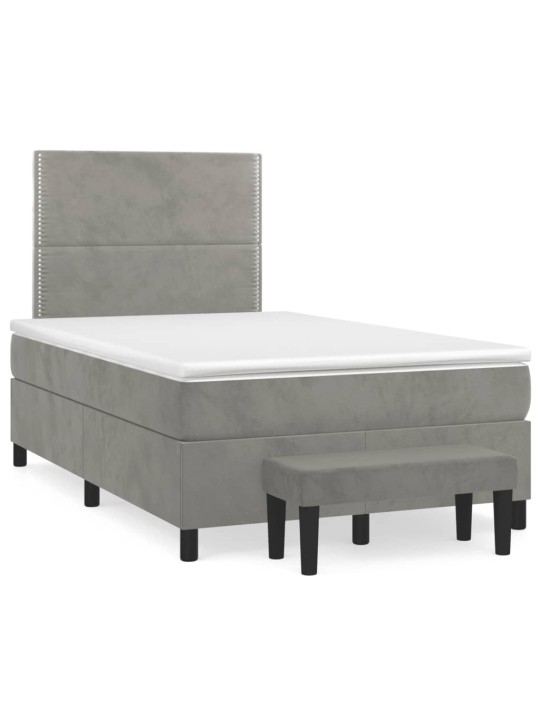 Box spring postel s matrací světle šedá 120x190 cm samet