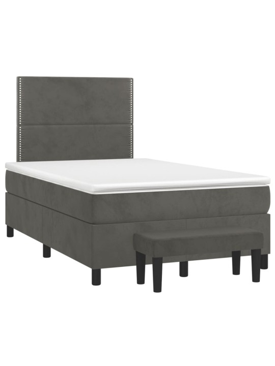 Box spring postel s matrací tmavě šedý 120x190 cm samet