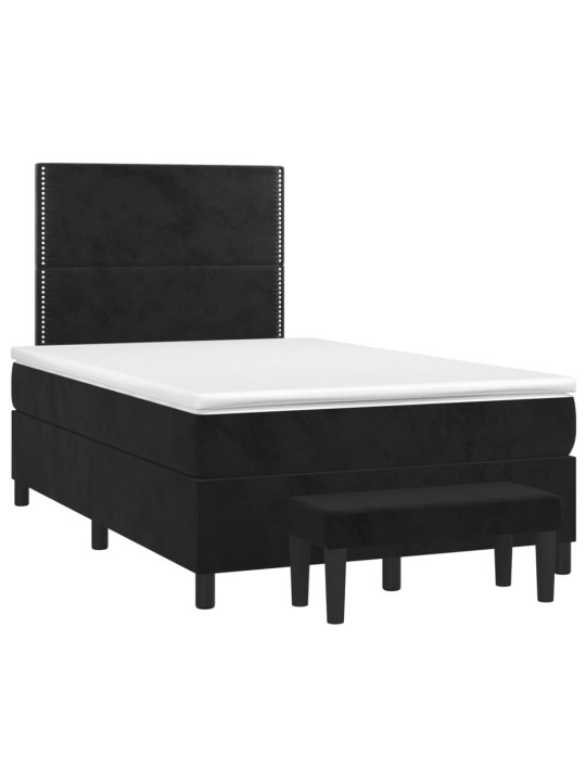 Box spring postel s matrací černá 120 x 190 cm samet