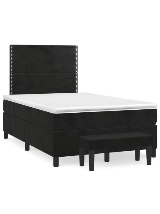 Box spring postel s matrací černá 120 x 190 cm samet