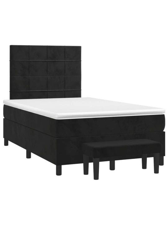 Box spring postel s matrací černá 120 x 190 cm samet