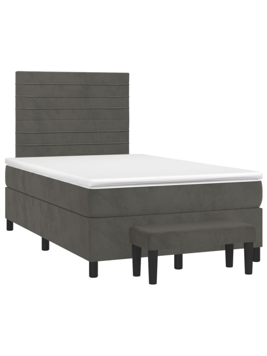 Box spring postel s matrací tmavě šedý 120x190 cm samet